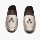 Tassle Accented Loafers gold front