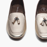 Tassle Accented Loafers gold front zoom