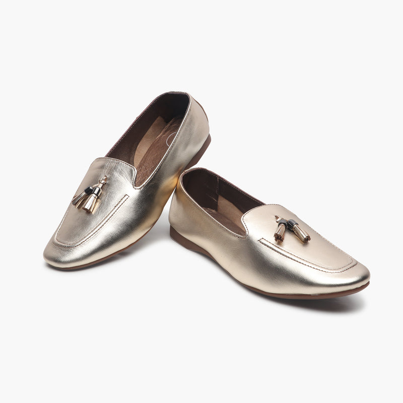 Tassle Accented Loafers gold 