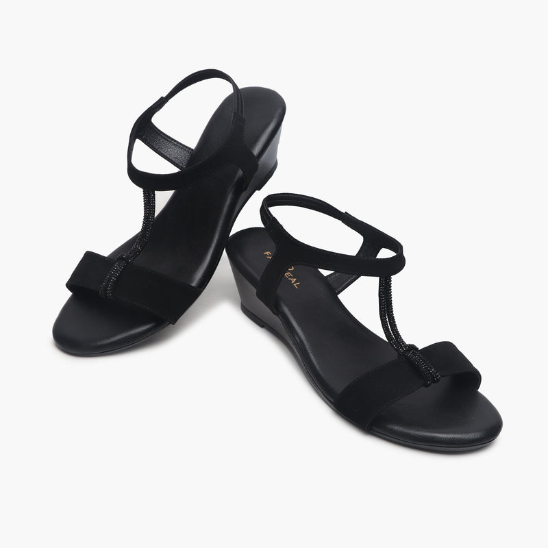 Amazon.com: HIONRE Platform Heel Sandals,Simple Flat Sandals, Platform  All-Match Sandals,Black,35,Women's Open Toe Footbed Sandals : Clothing,  Shoes & Jewelry