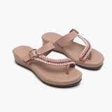 Stone Encrusted Wedges light pink side angle