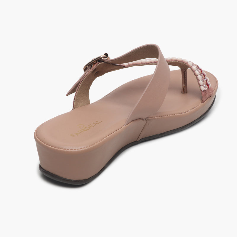 Stone Encrusted Wedges light pink back