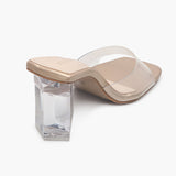 Sculptural Acrylic Heels Slip ons gold back