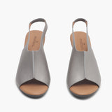 Backstrap Wedge Sandals metallic front