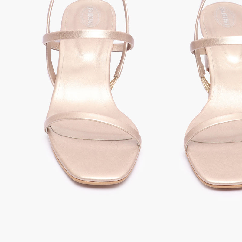 Phase Eight Metallic Strappy Sandals, Gold at John Lewis & Partners