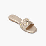 Quilted Studded Slides gold side single