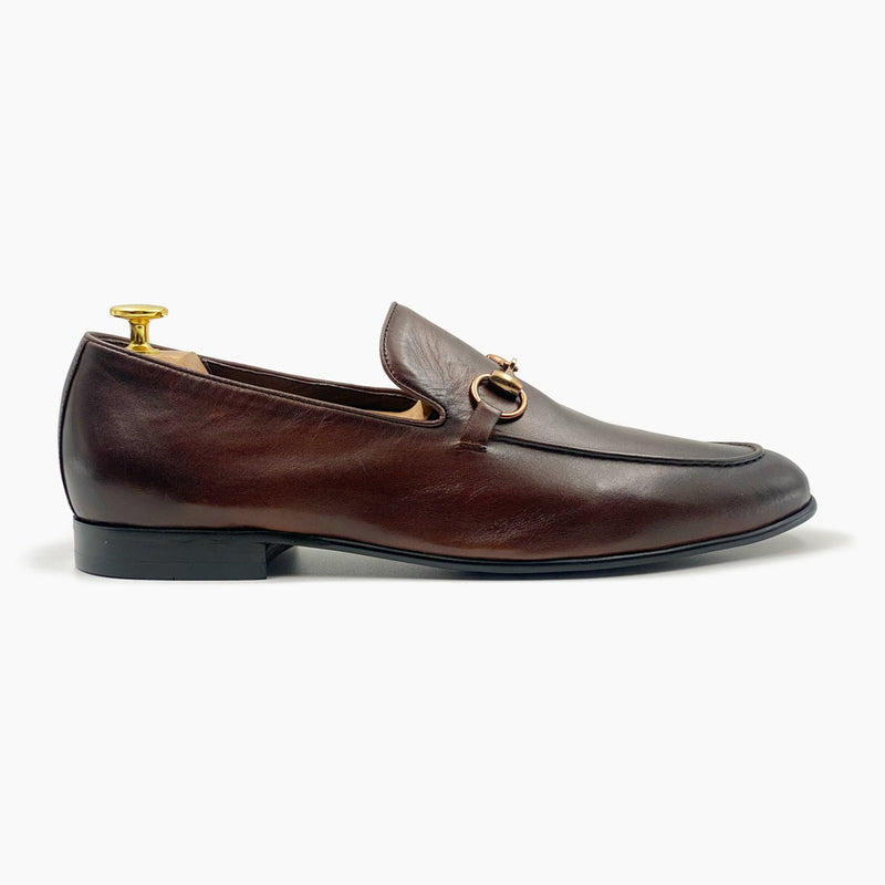 Bold Buckle Slip Ons coffee side single