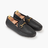 Horsebit Gold Buckle Loafers coffee side angle