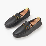 Horsebit Gold Buckle Loafers coffee opposite side angle