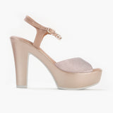 Embellished High Heel Platforms pastel pink right side