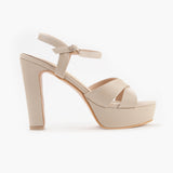 Platform Sandals cream right side