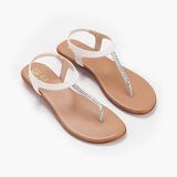 T Bar Sandals white side angle