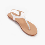 T Bar Sandals white side single