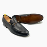 Bold Buckle Slip Ons black side and sole