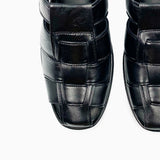 Backless Roman Mules Black