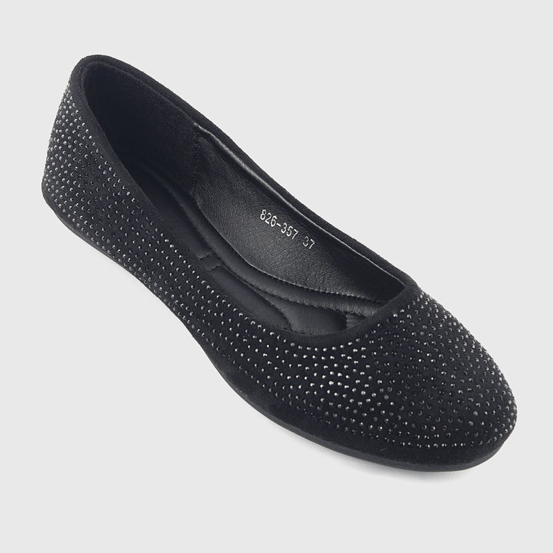 All Stud Embellsihed Flats Black