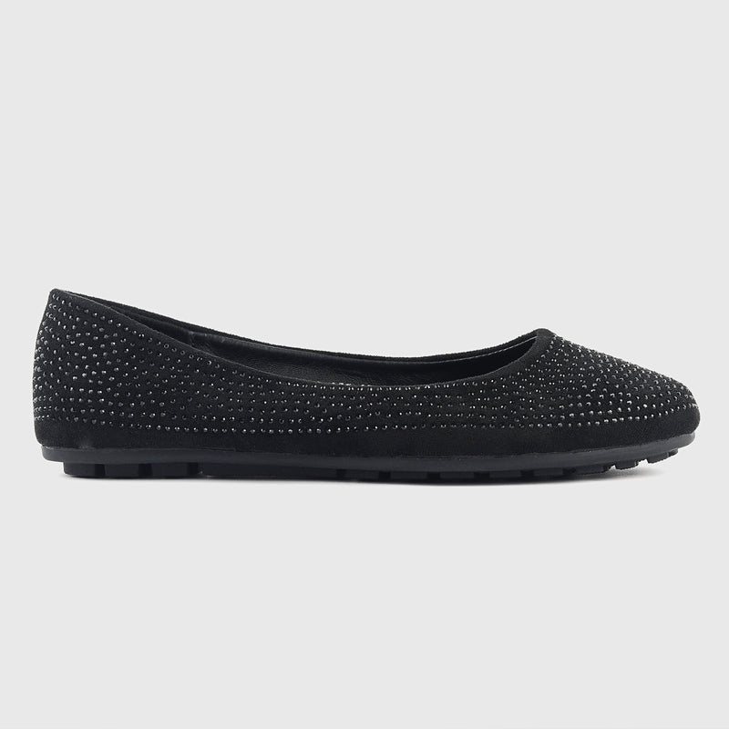 All Stud Embellsihed Flats Black