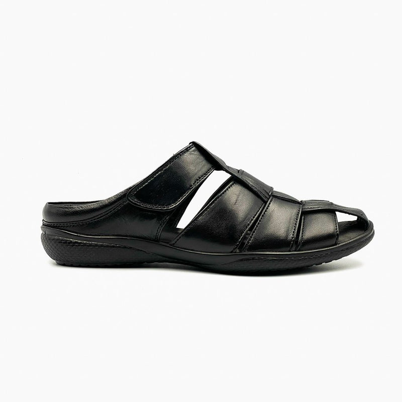 Backless Roman Mules Black