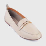 Metal Accented Shoes Light Beige