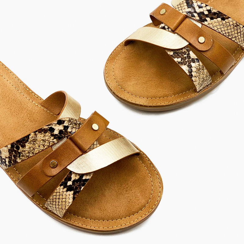 Dual Detail Flats Brown