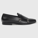 Double Buckle Low Cut Monk Black Side Single