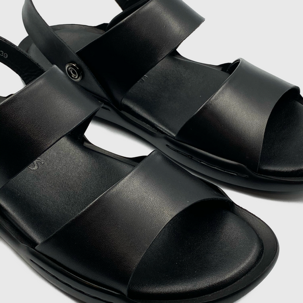 Symmetrical Strap Sandals Black