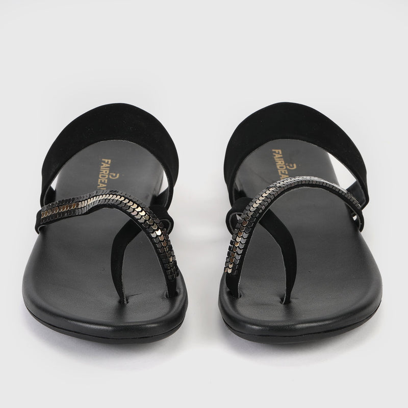 Sling Toe Flats Black