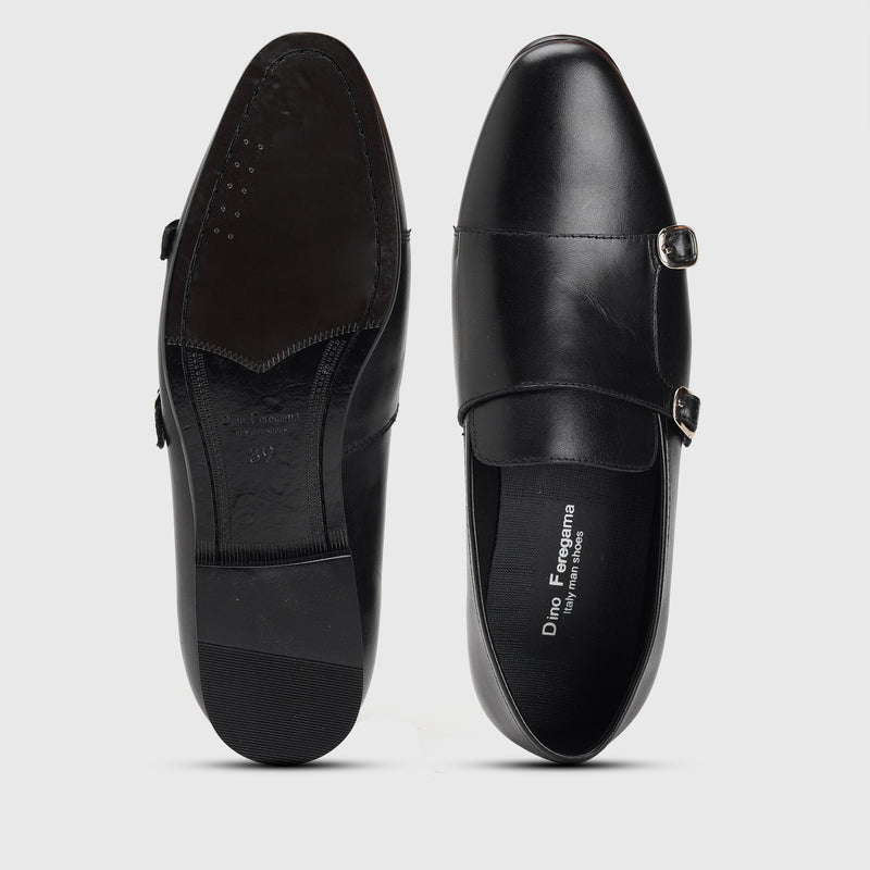 Double Buckle Low Cut Monk Black