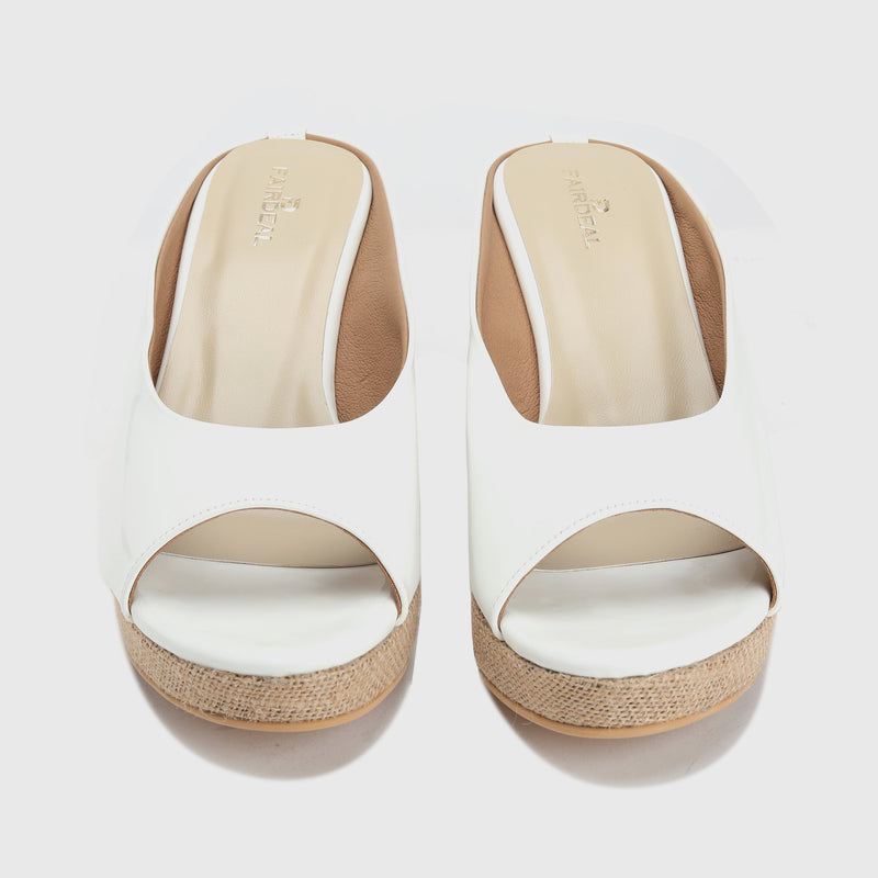 Open Toe Slide White