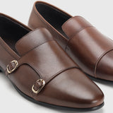 Double Buckle Low Cut Monk Coffee