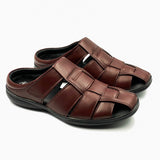 Backless Roman Mules Dark Plum Side Single