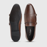 Double Buckle Low Cut Monk Coffee