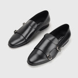 Double Buckle Low Cut Monk Black