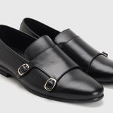 Double Buckle Low Cut Monk Black