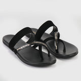 Sling Toe Flats Black Side Angle