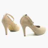 Shimmer Platform Pumps Light Gold