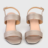 Slingback Block Heel Sandals Champagne