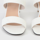 Slingback Block Heel Sandals White