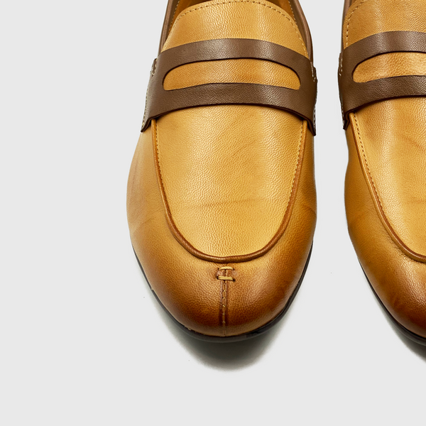 Burnished Leather Slip Ons Tan