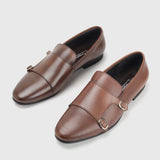 Double Buckle Low Cut Monk Coffee