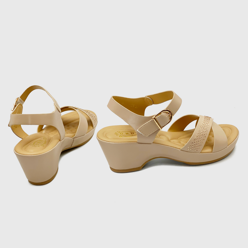 Stud Embellished Ankle Strap Wedges – Fairdeal Shoes