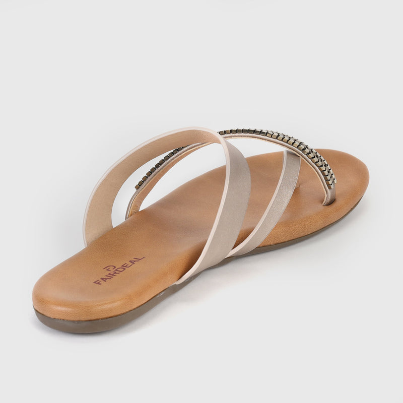 Sling Toe Flats Goldtan