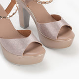 Embellished High Heel Platforms pastel pink zoom side angle