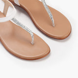 T Bar Sandals white side angle zoom