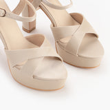 Platform Sandals cream side angle zoom